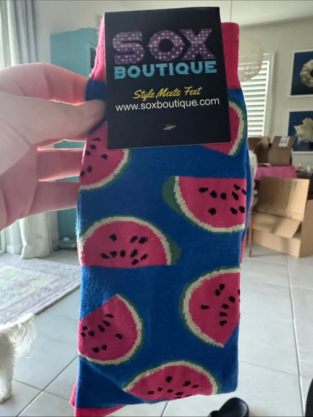 Men’s Blue Watermelon Pattern Socks NWT